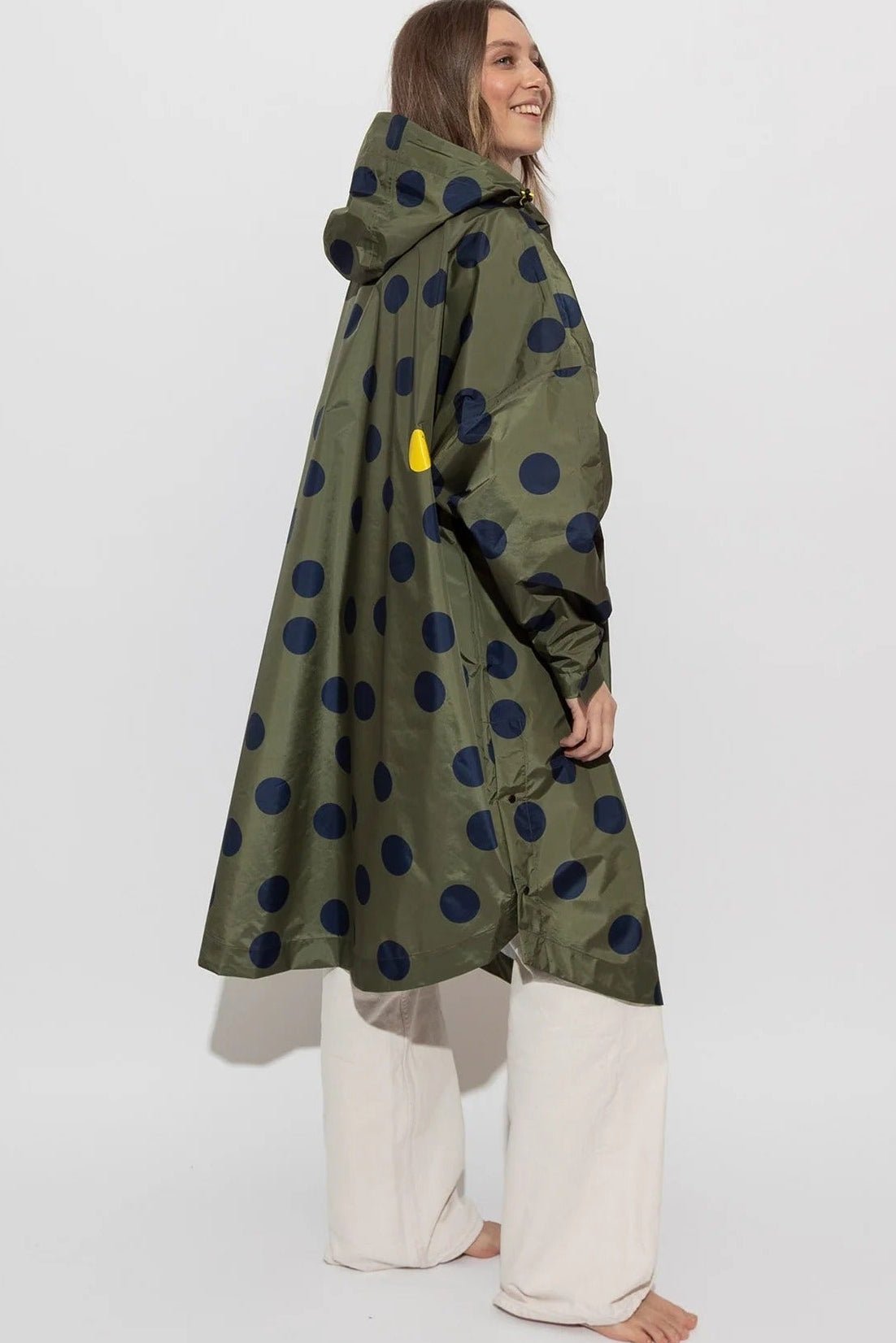VIVI MARI-Raincoat Dots-Olive Navy-BACKYARD