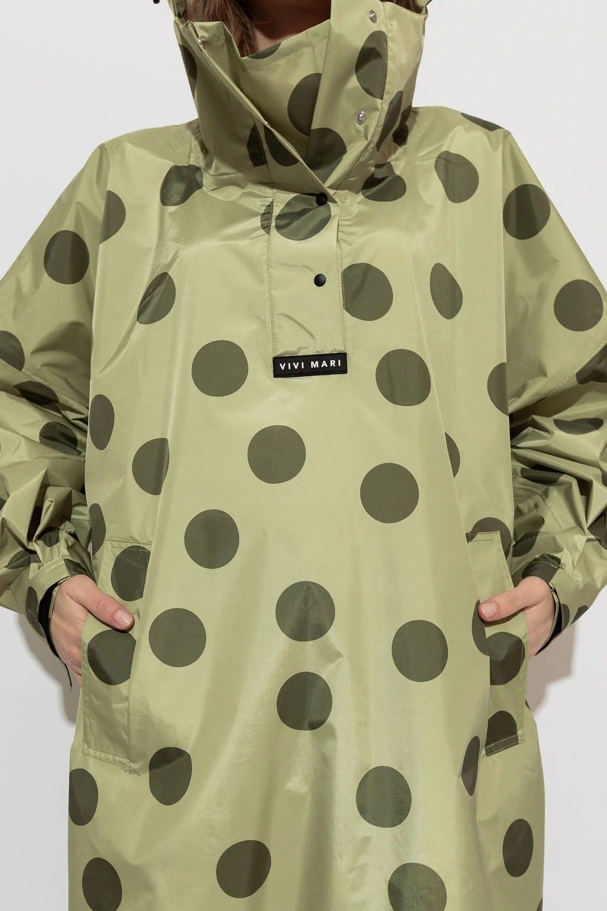 VIVI MARI-Raincoat Dots-Pale Olive Olive-BACKYARD