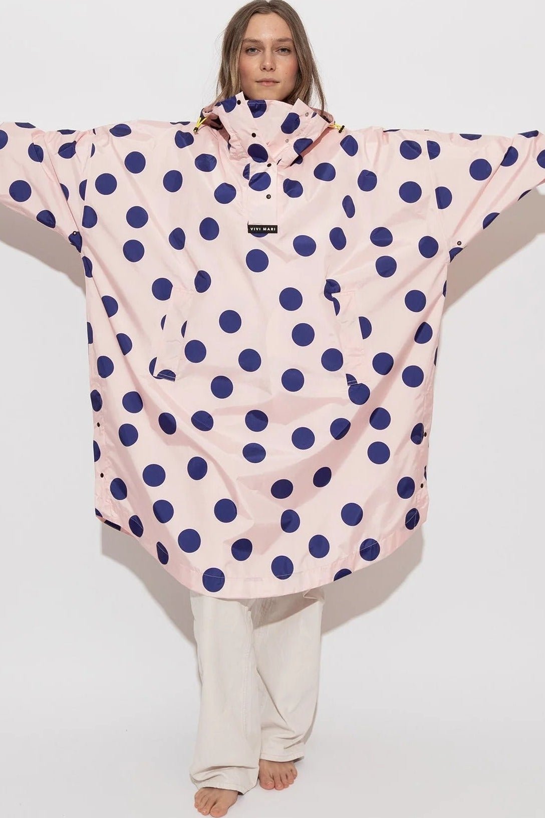VIVI MARI-Raincoat Dots-Powder Blue-BACKYARD