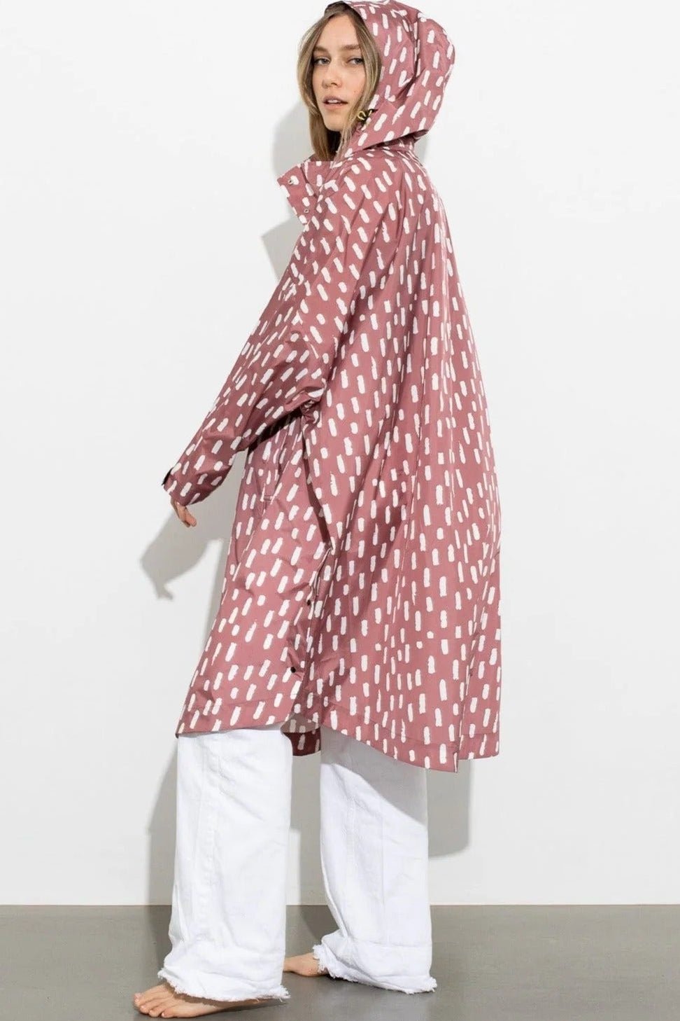 VIVI MARI-Raincoat Drops-Mauve White-BACKYARD