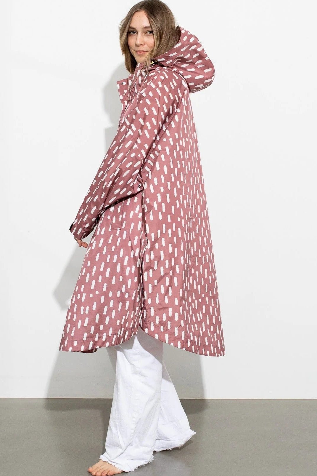 VIVI MARI-Raincoat Drops-Mauve White-BACKYARD
