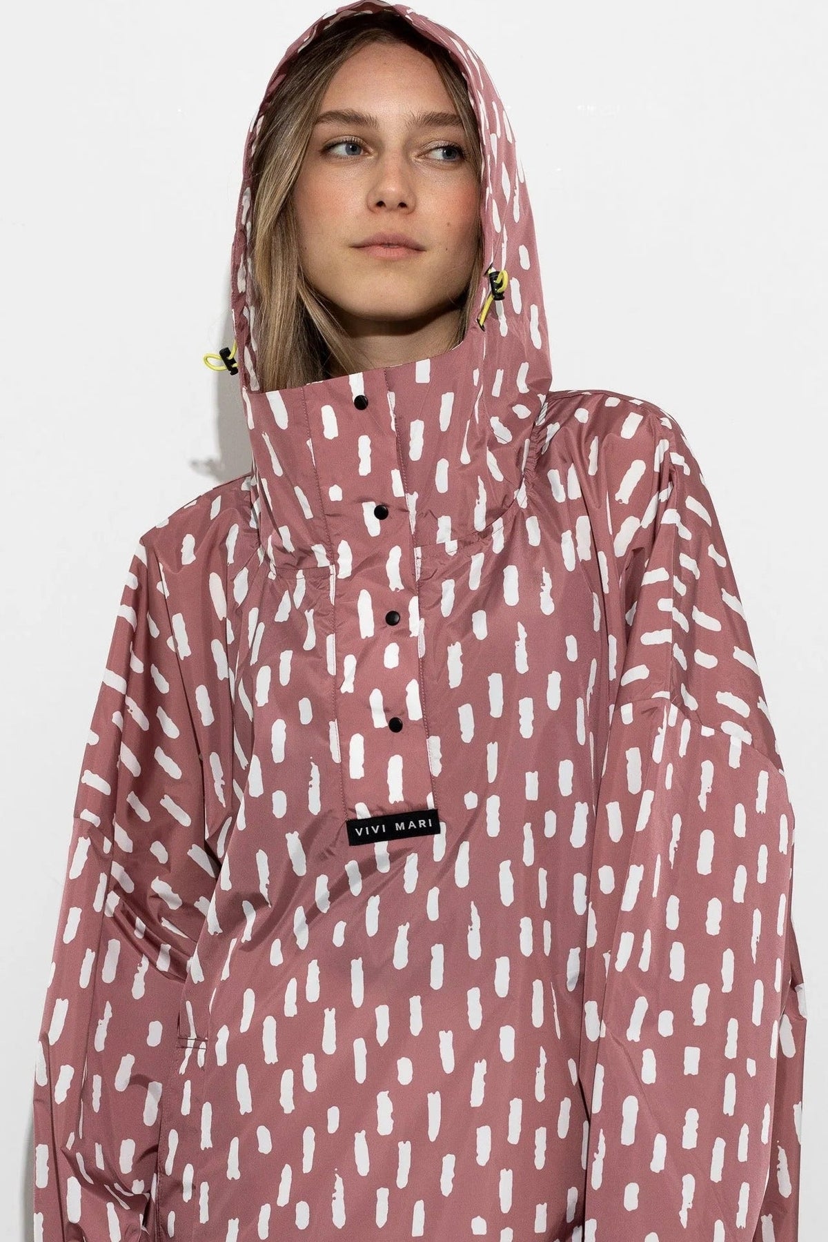 VIVI MARI-Raincoat Drops-Mauve White-BACKYARD