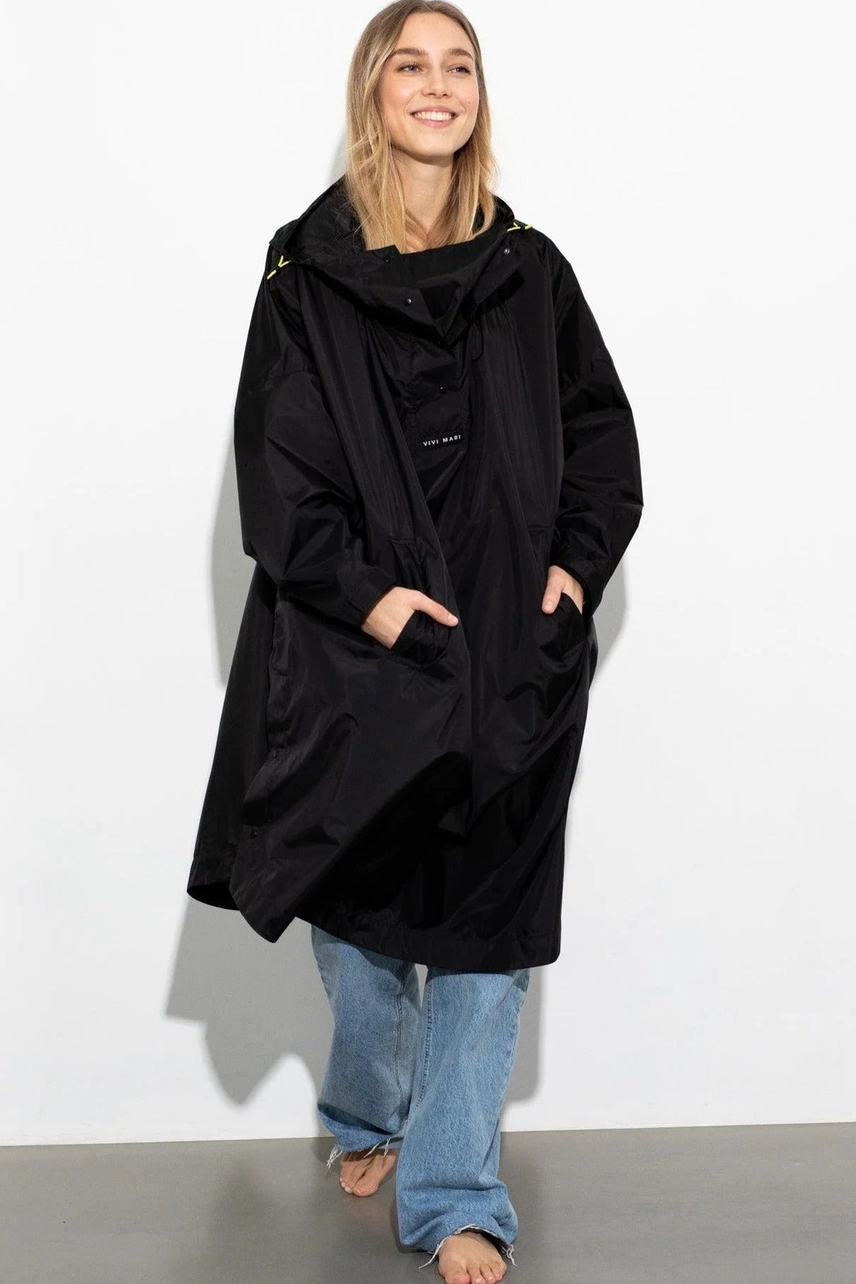 VIVI MARI-Raincoat Solid-Black-BACKYARD