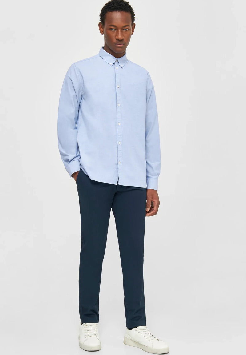 KNOWLEDGE COTTON-Costom Tailored Fit Small Owl Oxford Shirt - BACKYARD