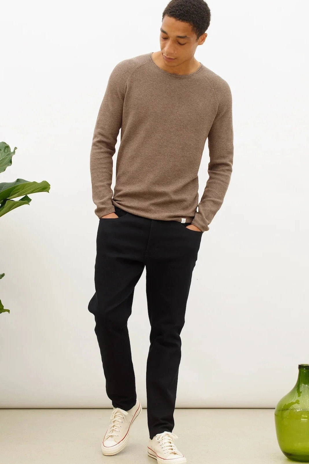 NOWADAYS - Honeycomb Crew Neck - Chicory Coffee - BACKYARD