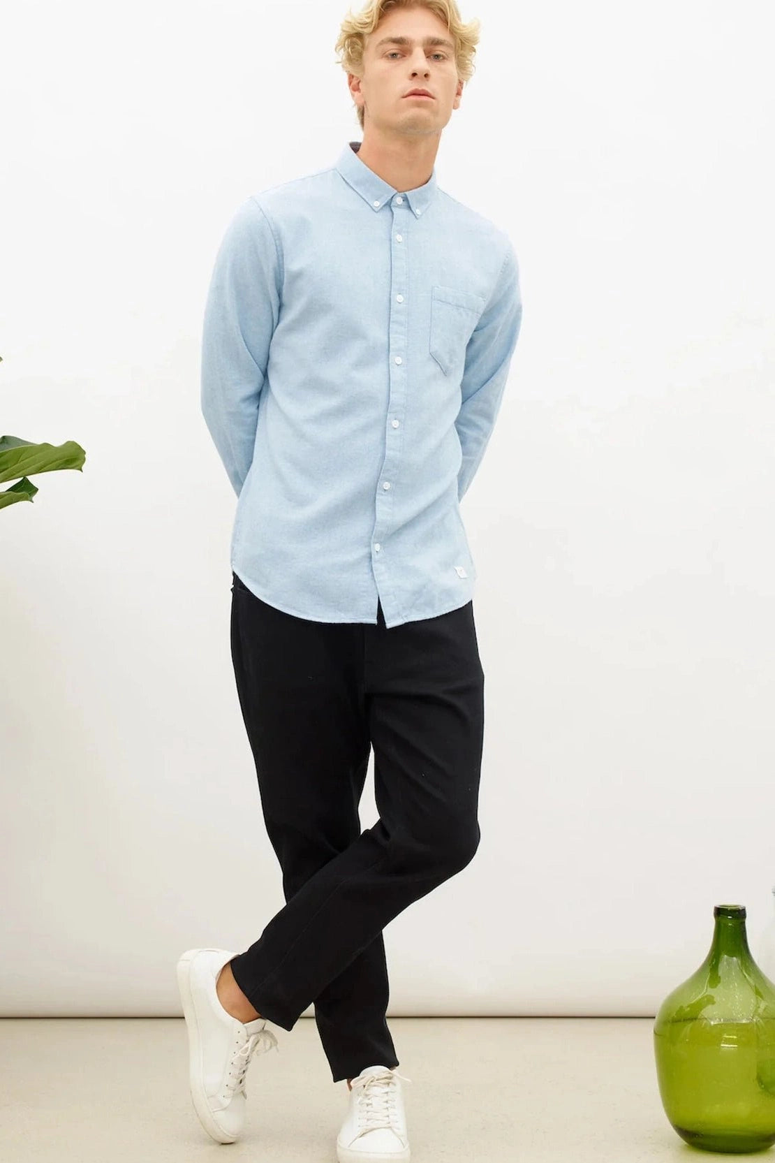 NOWADAYS - Soft Brushed Shirt - Light Blue - BACKYARD