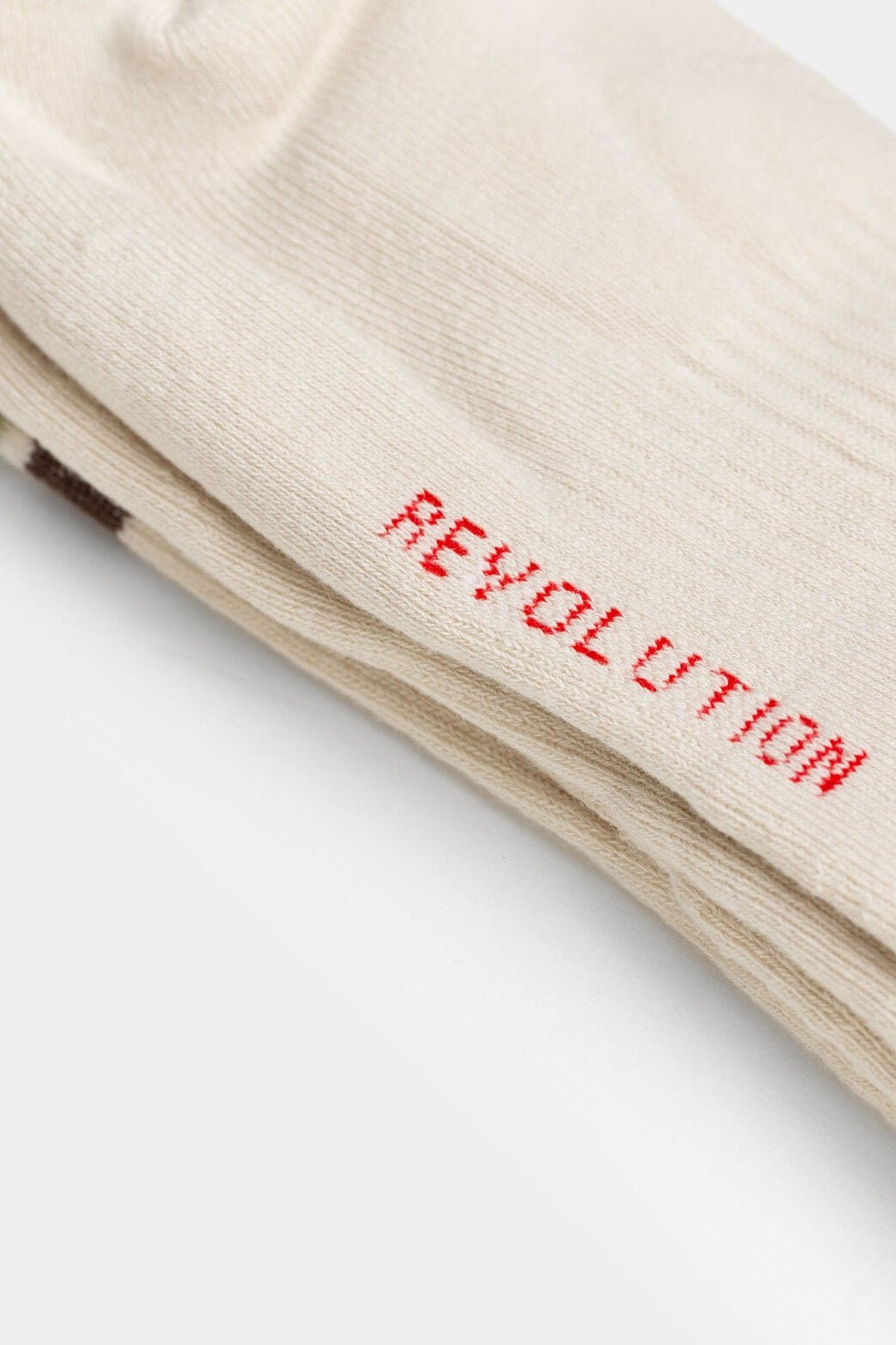 REVOLUTION - 8904 Jacquard Crew Socks - Offwhite - BACKYARD